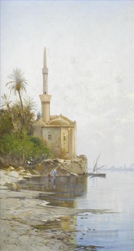 ナイル川のほとりで 2 ヘルマン・デイヴィッド・サロモン・コッローディ オリエンタリズムの風景 Oil Paintings